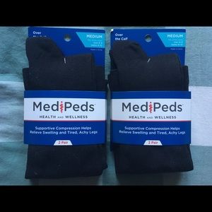 4pr compression socks black